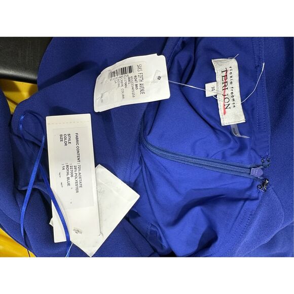 Teri Jon by Rickie Freeman Capelet Crepe Column Gown US14 $660 - Picture 10 of 10